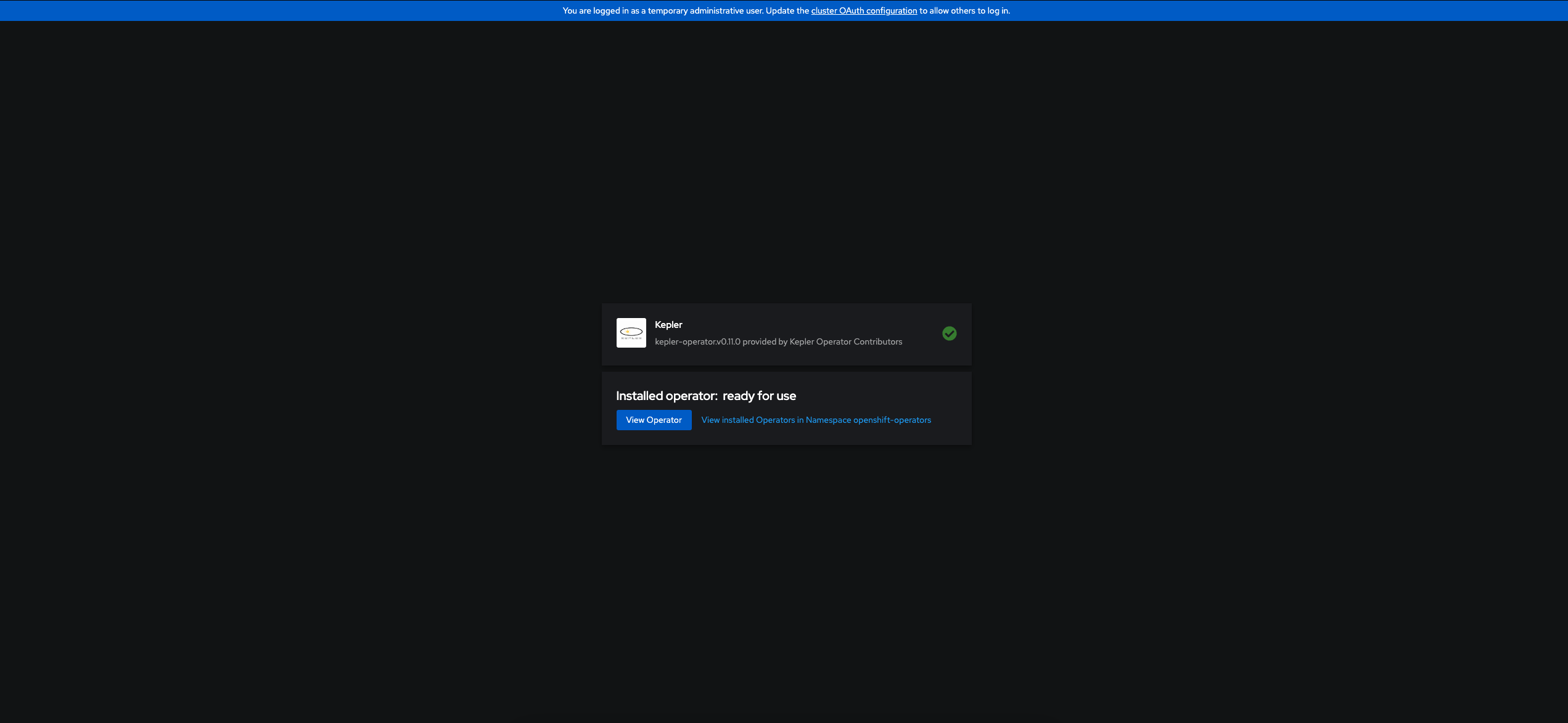 Operator installation